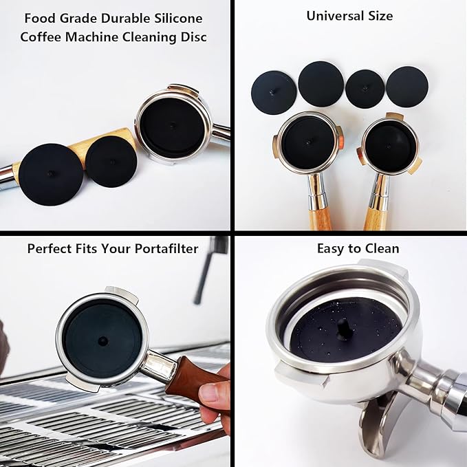 Espresso Coffee Machine Cleaning Brush Kit with Portafilter Cleaning Disc (Brush and Disc for 58mm Coffee Machine)