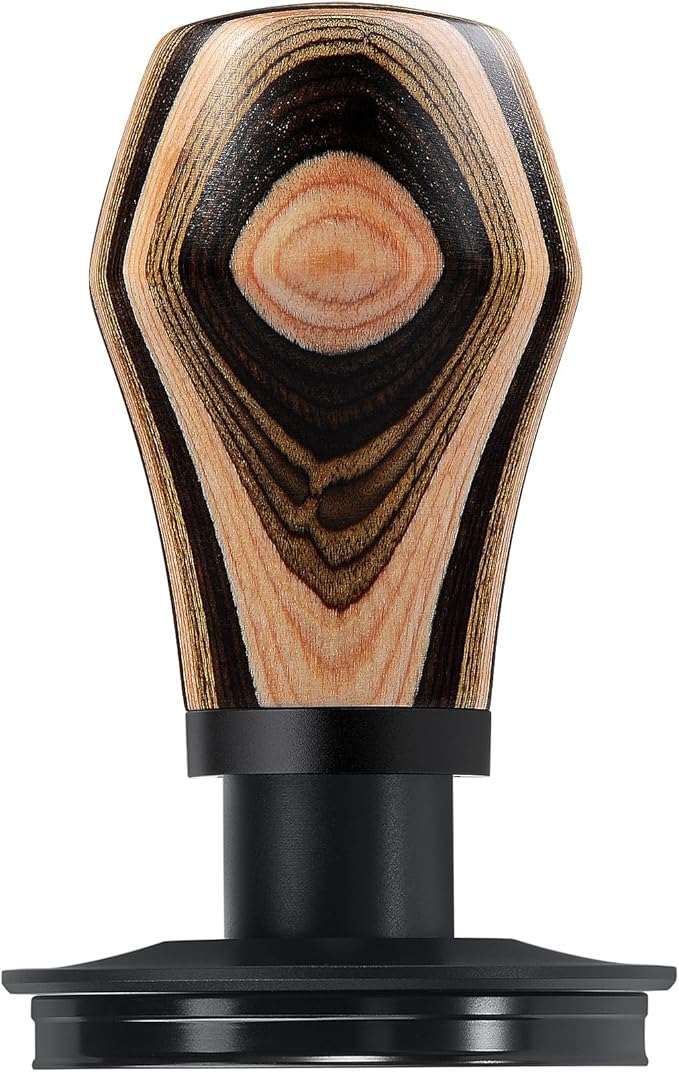 Normcore 53.3mm Coffee Tamper V4.1, Spring Loaded Tamper with Titanium PVD Coating Flat Base, Espresso Tamper Fits 54mm Breville Sage Portafilters, Colorful Wood Handle