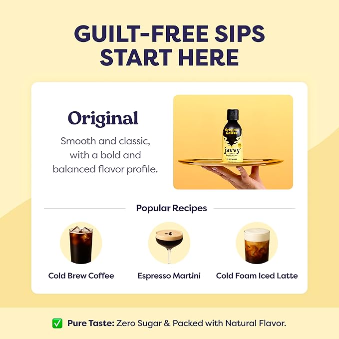 Javvy Coffee Concentrate - Cold Brew Coffee, Perfect for Hot or Iced Instant Coffees, Hot Drinks, Cold Brew Concentrate - Original & Mocha