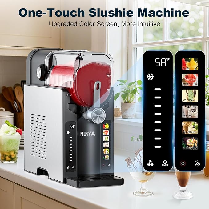 SLUSHi Professional Frozen Drink Maker with No Ice Needed, Slushie Machine for Home with 6 Preset Programs for Margaritas, Frappés, Milk Shake and More, upgrade LED Display, Auto Clean, 6 Modes