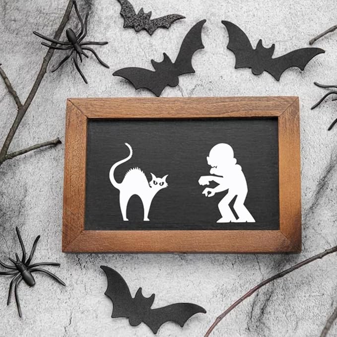 50 PCS Small Reusable Halloween Stencils, 3x3 Inch for Painting on Wood DIY Crafts Ornaments & Decoration (50pcs 3in)