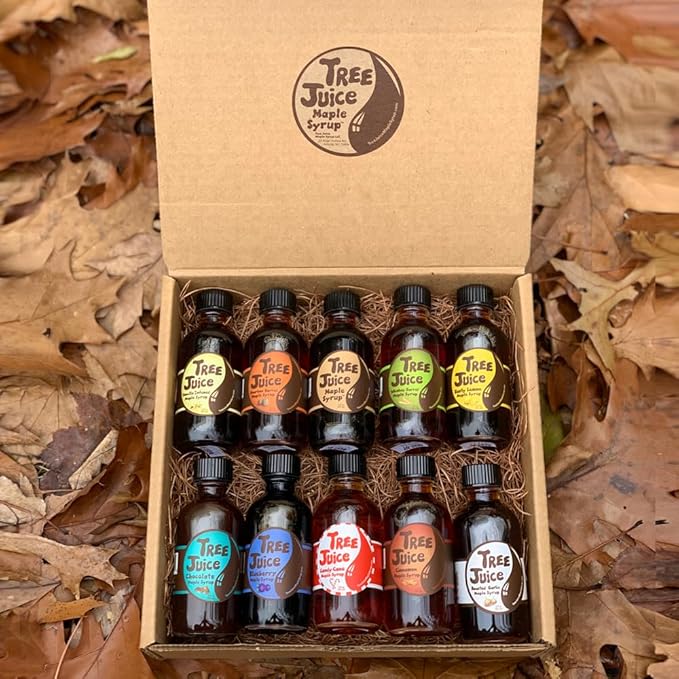 Tree Juice Maple Syrup Gift Box | Gift for Birthdays, Corporate, Holidays, and more | 10-2 ounce bottles