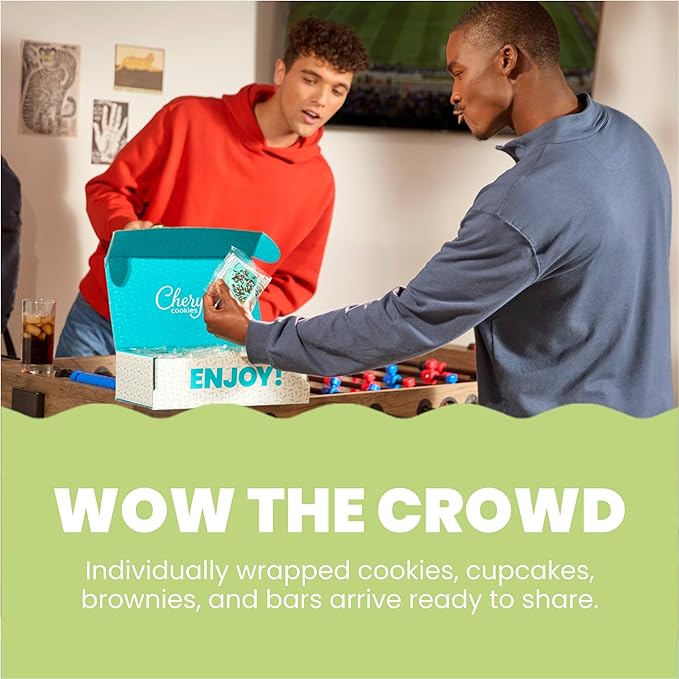 Cheryl's Cookies® Cookie Gift Box w/ 12 Assorted Cookies, Chocolate Chip, Oatmeal Raisin, Chocolate, Sugar & Buttercream Frosted Individually Wrapped, Gourmet, Handmade, Any Occasion, Family, Friends