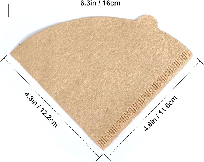Coffee Filter, Cone Coffee Filters, Size 02 Coffee Filters for Pour Over Drippers, Total of 200 Sheets, 1-4 Cups, Natural Unbleached Brown