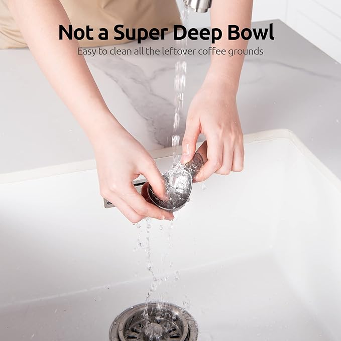 18/8 Stainless Steel Coffee Scoop: U-Taste 2 Tablespoon Metal Measuring Spoon Set of 2, Short Handled Measure Scooper for Ground Coffee, Bean, Espresso, Powder, for Canister (Silver, 2Tbsp/30ml)