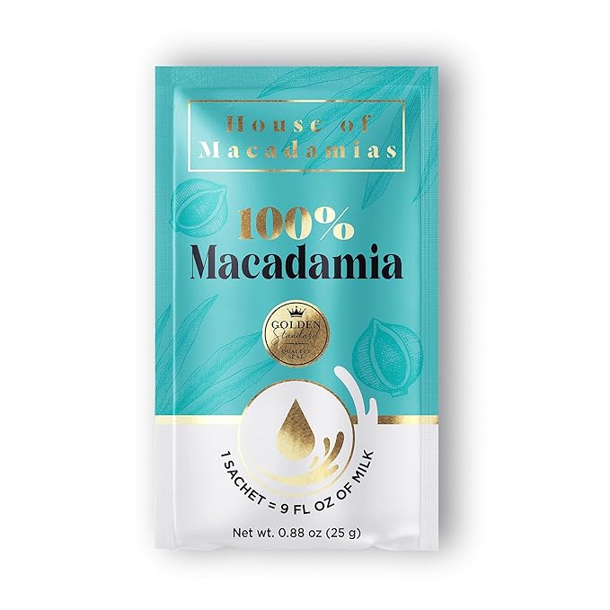 House of Macadamias 100% Macadamia Nut Milk Creamer, Lactose Free Milk, Dairy Free, Vegan, Gluten Free, Soy Free, Unsweetened, Keto Friendly, 12 x 0.88oz
