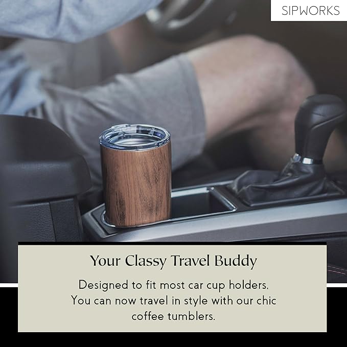 Coffee Tumbler – 20 oz Insulated Travel Coffee Mug, Spill Resistant Stainless Steel Large Coffee Cup with Lid for Hot & Iced Drinks - Mahogany