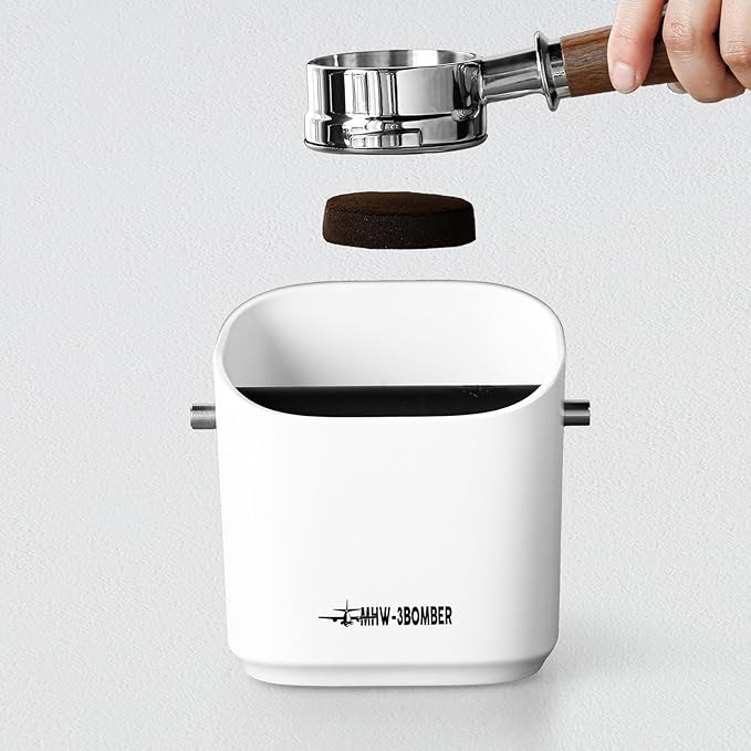 MHW-3BOMBER Espresso Knock Box, 1.2L(15 Cups) Coffee Knock Box with Coffee Clean Brush and Removable Knock Bar for Espresso Puck, Coffee Ground, Durable Espresso Accessories, CS7092-OS