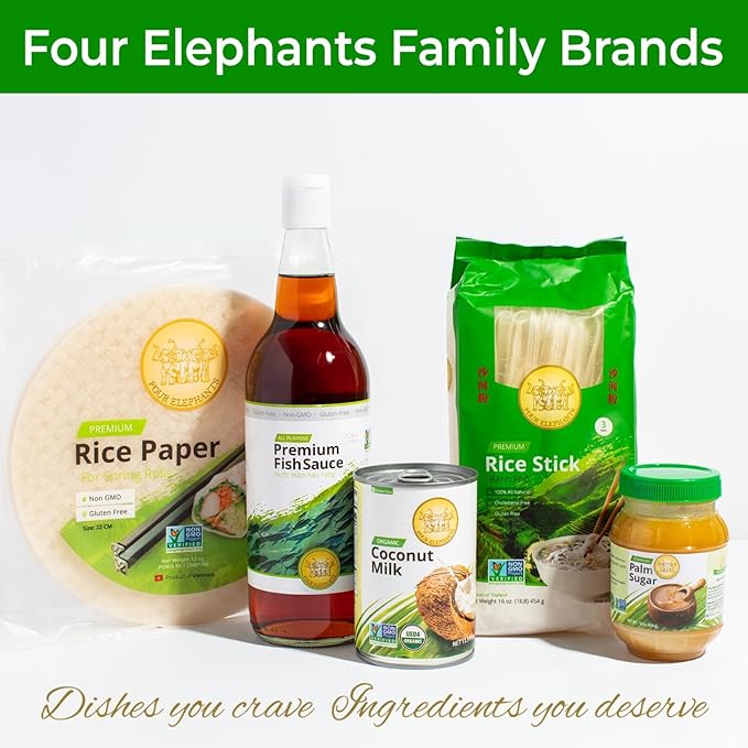 Four Elephants Unsweetened Organic Coconut Milk -13.5 Fl Oz (Canned Pack of 6) - Non-GMO, Gluten Free, USDA Organic, Kosher Certified, Easy Lid Opener