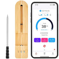 Amsau Wireless Smart Meat Thermometer with Bluetooth | Long Range | Measures Internal & Ambient Temp | for BBQ, Oven, Grill, Kitchen, Smoker, Rotisserie (Black)