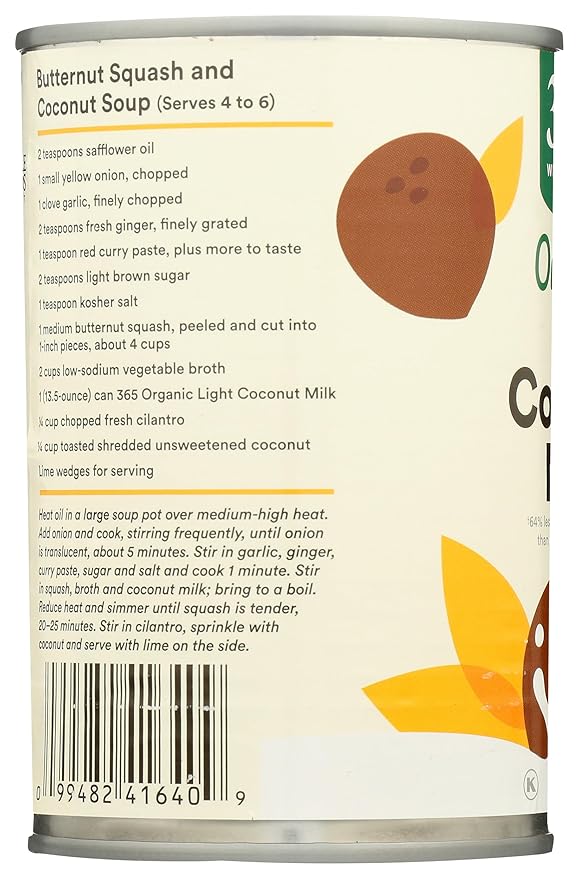 365 by Whole Foods Market, Organic Light Coconut Milk, 13.5 Fl Oz