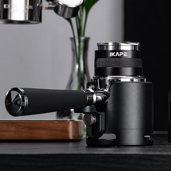 IKAPE 58mm Bottomless Naked Portafilter, Coffee Portafilter with Black Silicone Handle, Fits E61, Flair 58, ECM, Rocket, Sanremo, Synesso, Slayer, VBM Machines, with 18g Capacity Filter Basket