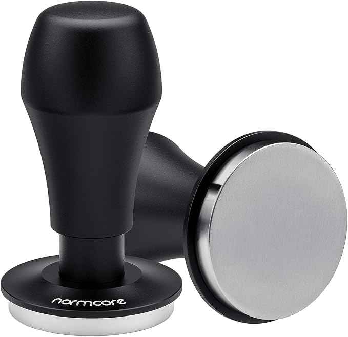 Normcore 51.5mm Coffee Tamper V4.1 with Click Sound Feedback, Spring Loaded Tamper With Stainless Steel Flat Base, Compatible with La Pavoni lever machine, Black