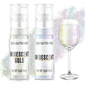 Edible Glitter Spray,2 Colors Iridescent & Iridescent Gold Food Grade Edible Glitter Set for Drink Cake Beverages,Cupcakes,Cake Pops and Cookies Decorating