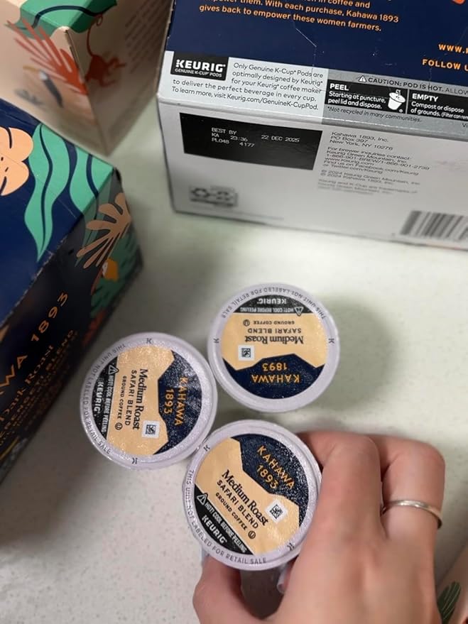 Kahawa 1893 Dark Roast Coffee K-Cup Pods Serengeti Blend (20 Count) - As Seen on Shark Tank, Low Acid, High Antioxidants, Naturally Sweet, Organically Grown, Ethically & Sustainably Sourced
