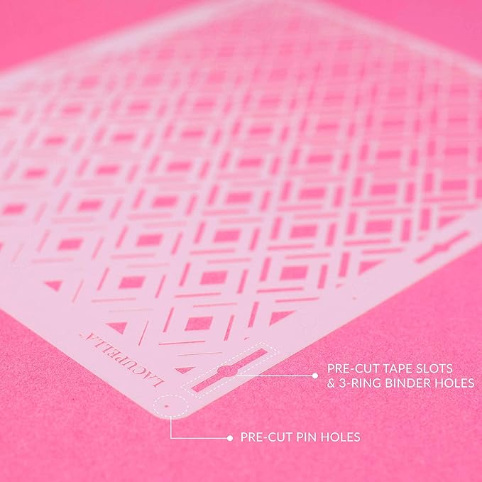 Cake Baking Stencil - Seamless Delicate Pattern for Decorating Tall Double Barrel Cake to Use with Buttercream, Royal Icing, Ganache, Paint, Airbrush (BRIDA)