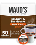 Maud's Decaf Dark Roast Coffee Pods, 50ct, Decaffeinated Coffee in Recyclable Single Serve Pods – 100% Arabica Coffee, Compatible with Keurig K Cups Maker