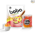 J WAY BOBA Authentic Instant Tapioca Boba Pearls for Milk Tea, Smoothies and Desserts, Tropical Fruit Flavor (Ready in Just 20 Seconds) - 5 Servings
