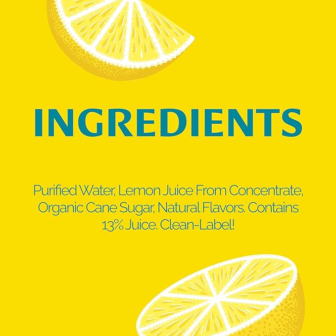 Lemonati Lemonade Sparkling Original Lemonade, No Artificial Sweeteners or Flavors, Gluten-Free, Kosher, Non-GMO, Vegan, 12 Fl Oz Slim Cans, Pack Of 24