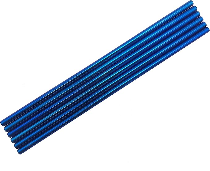 10 Pcs Stainless Steel Straws, Reusable Drinking Straws, Straight Metal Straw Sets with 2 Pcs Cleaning Brushes (8.5 Inch, Blue)