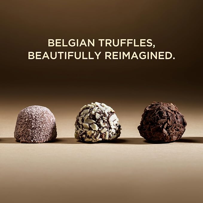 Godiva Signature Truffle Gift Box, Belgian Dark and Milk Chocolates with Ganache Center, Gourmet Gift for Birthdays, Holidays, Non-GMO & Kosher, 8 Pc