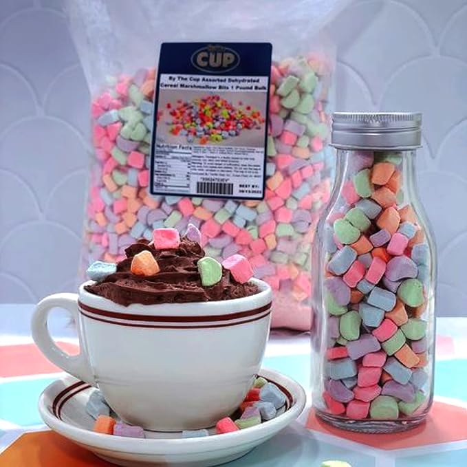 By The Cup Assorted Dehydrated Cereal Marshmallow Bits, 10 oz Bulk Bag