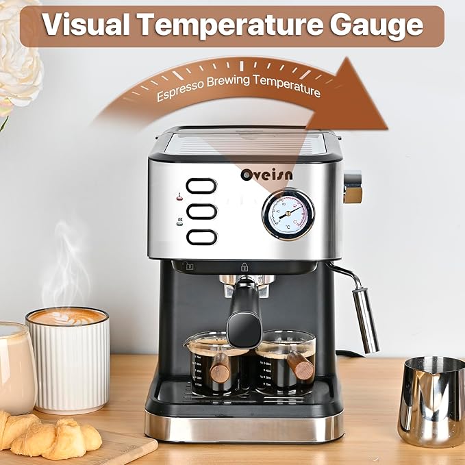 Espresso Machine Home Espresso Coffee Machine Compact Espresso Coffee Fast Heating for Cappuccino/Latte Coffee Machine for Home, Office
