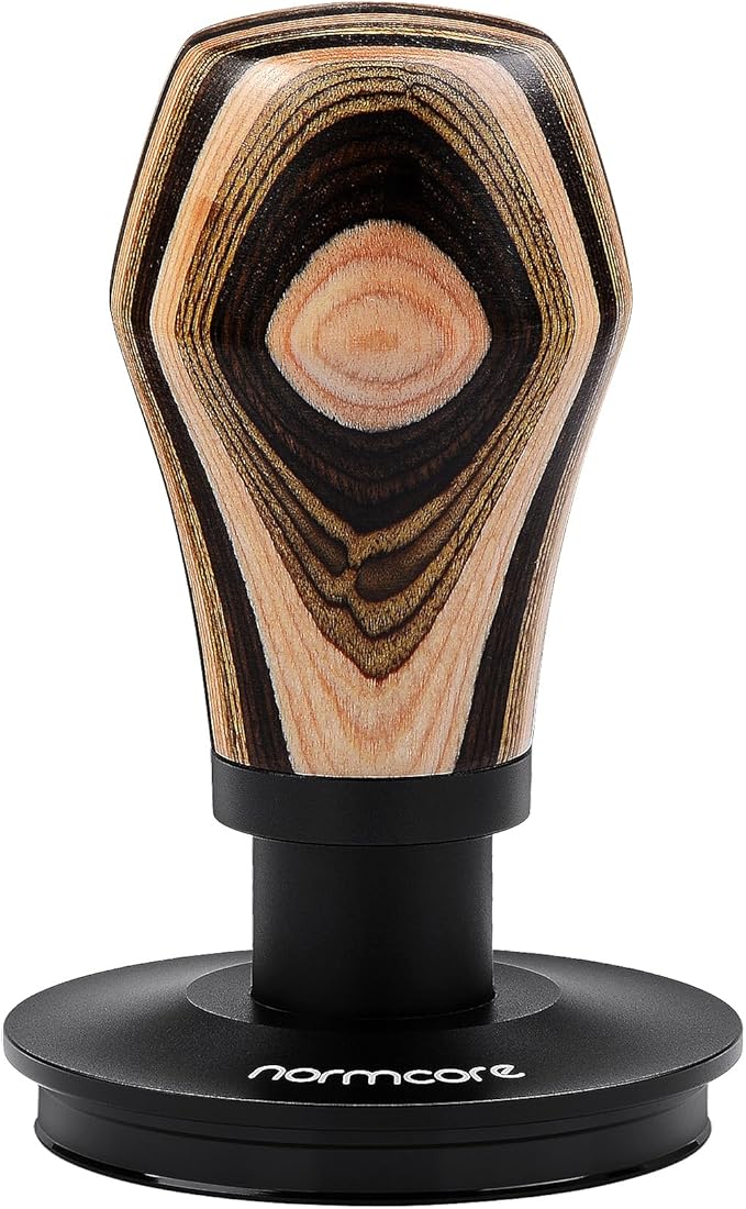 Normcore 51mm Coffee Tamper V4, Spring Loaded Tamper with Titanium PVD Coating Ripple Base, Espresso Tamper Fits 51 mm Portafilters, Colorful Wood Handle