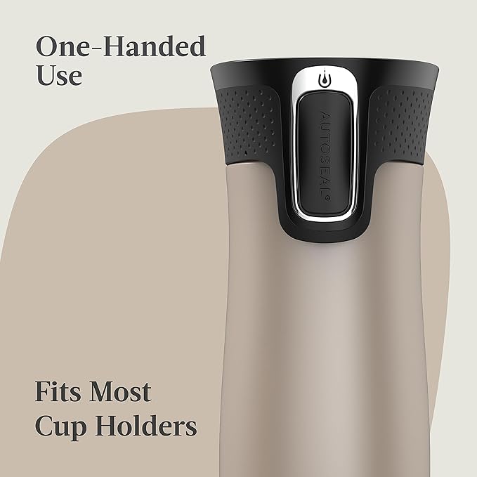 Contigo West Loop 2.0 Leak-Proof Spill-Proof Insulated Stainless Steel Travel Mug 16oz. 2 Pack Brown Sugar & Chocolate Truffle Metallic