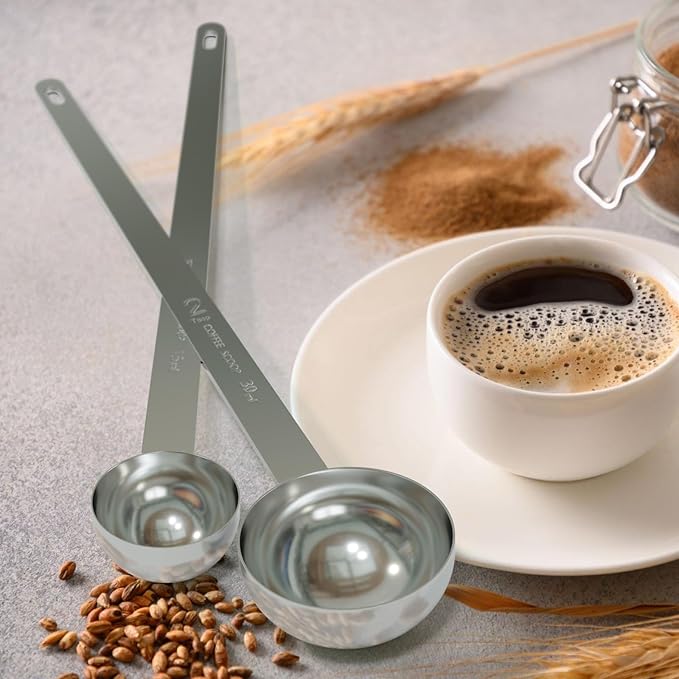 2PCS 2 Tablespoon Coffee Scoop, 9.5" Long Handle Measuring Spoon, Two tbsp (30 ml) Stainless Steel Scooper