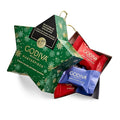 Godiva Holiday Masterpiece Star Ornament, Milk & Dark Chocolates with Ganache, Green and Gold Snowflake Design, Kosher & Halal, 7 Pc