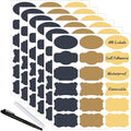 Nardo Visgo 108pcs Colored Labels for Food Containers with 2 Markers, Waterproof Removable Self-Adhesive Colorful Chalkboard Label Stickers for Kitchen Spice Jar Bottle Storage Bin Pantry Organizing