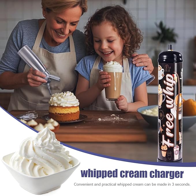 640g Cream Chargers 1.1L 99.99% Purity Food Grade Premium Whip Cream Cartridge With Nozzle(1 Cylinder)