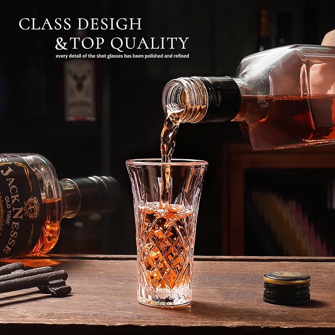 2 oz Shot Glasses Set,12-Pack Shot Glass with Heavy Base Crystal Shot Glasses Bulk Small Glass Cups for Liqueur Spirits Bar Party Favor Housewarming Gift