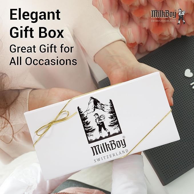 Milkboy Swiss Chocolates Gourmet Chocolate Bars - Handmade Milk and White Chocolates Bar - Premium Quality, Kosher, GMO-Free - 5 Pack Mixed Variety Gift Box