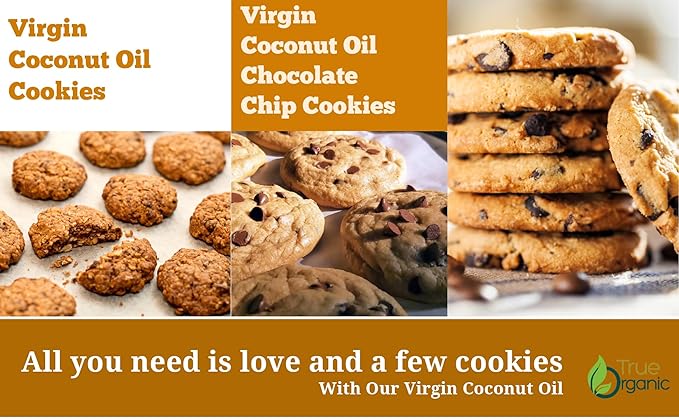 True Organic Virgin Coconut Oil 16 Fl Oz |Unrefined, Cold-Pressed Extra Virgin Coconut Oil | USDA Organic and Kosher |Cooking Oil.