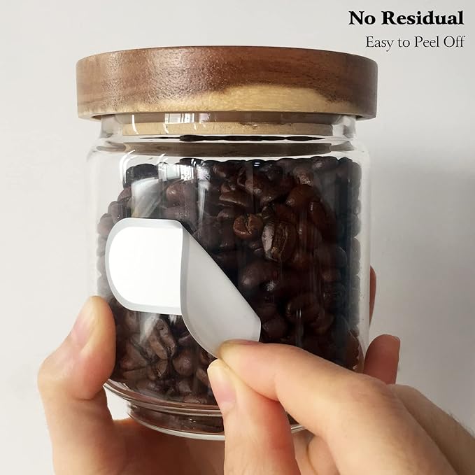 192pcs Labels for Jars Removable Waterproof Write-on Bottle Labels Stickers with Silver Border for Organizing Home Kitchen Pantry Food Storage Containers Spice Jars Jam Cannings, with Marker Pen