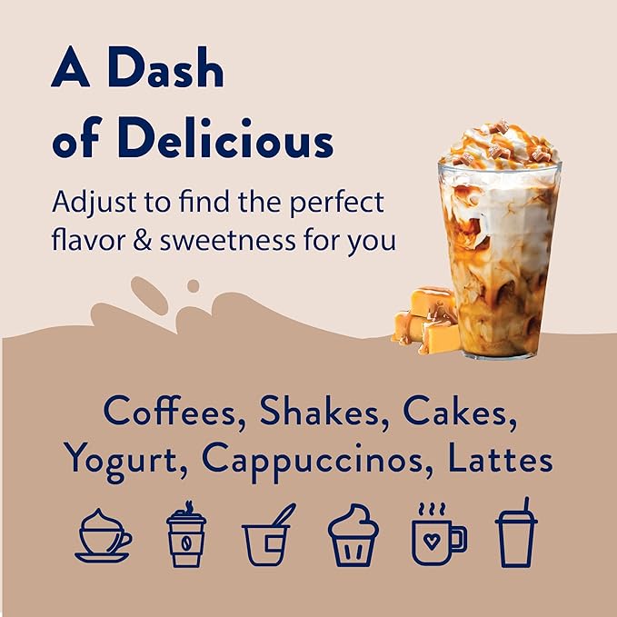 Jordan's Skinny Syrups Sugar Free Coffee Syrup, Salted Caramel Flavor Drink Mix, Zero Calorie Flavoring for Chai Latte, Protein Shake, Food & More, Gluten Free, Keto Friendly, 25.4 Fl Oz, (Pack of 1)