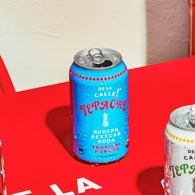 De La Calle Tepache - Tropical Ponche - Modern Mexican Soda - Craft Fermented Pineapple Sparkling Beverage - Certified Organic, Antioxidant Rich, Non-Alcoholic, Healthy Soda, Low Sugar, Low Calorie, Non-GMO