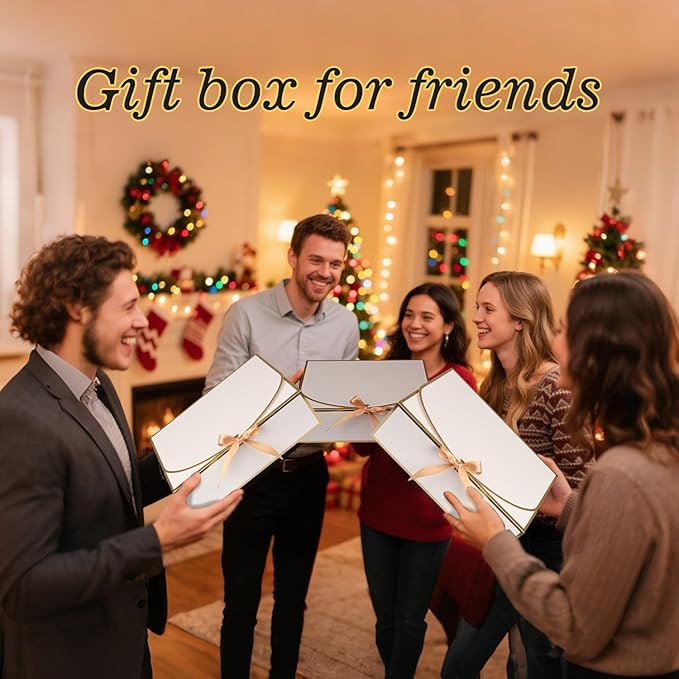 10Pack White Gift Boxes, 10.6x7.8x3.1Inch Bridesmaid Proposal Box with Ribbons, Gift Boxes with Lids for Presents, Mother's Day, Wedding, Birthday Party, Anniversary