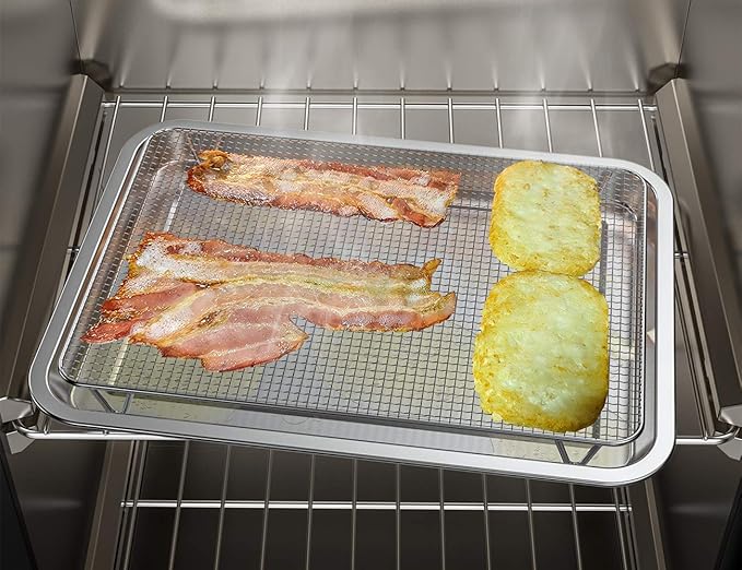 only fire Stainless Steel Baking Sheet with Rack Roasting Pans for Smokers and Pellet Grills Great Kitchen Baking Accessories