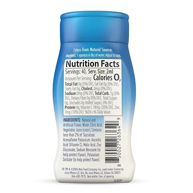 Dole Tropical Splash Liquid Water Enhancer - Sugar Free & Delicious, Makes 160 Flavored Water Beverages - Pack of 4