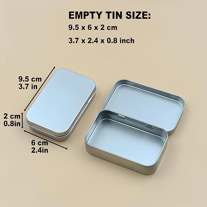 Small Metal Box With Lid-Cookie Tins Metal Tins With Lids Lens Wipes Storage Container Mini Portable Box,Empty Hinged Tin,For Organize Mint Candy Jar,Sewing Tools,DIY Gift Boxes(6 Pcs Silvery)