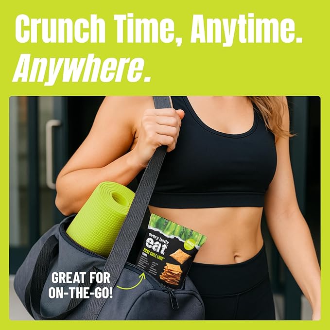 Every Body Eat Snack Thins, Gluten & Dairy Free, Vegan, School Safe Lunch Snacks, Fiery Chile Lime (20 Single Serve Bags, 1.1oz)