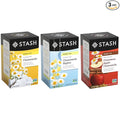 Stash Tea Sweet Dreams Chamomile Tea Sampler - Assortment of Non-Caffeinated Herbal Teas with No Artificial Ingredients, 18-20 Count (Pack of 3)
