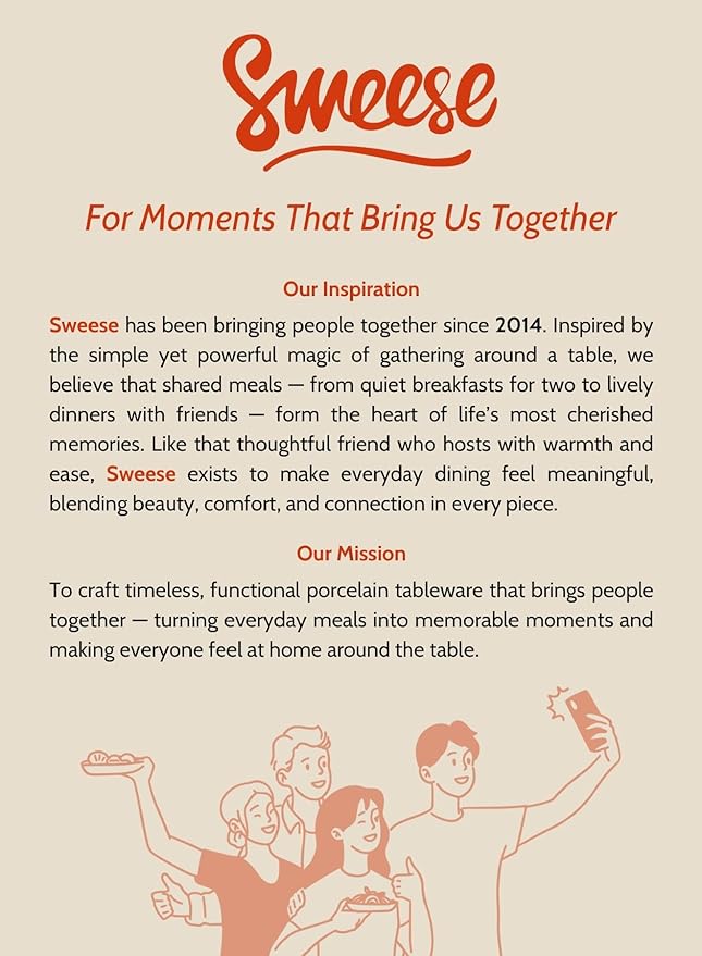 Sweese Porcelain Dessert Plates - 7.8 Inch Salad Plates, Small Appetizer Plates Set of 6 - Dishwasher, Microwave, Oven Safe - Azure Dreamscape Color
