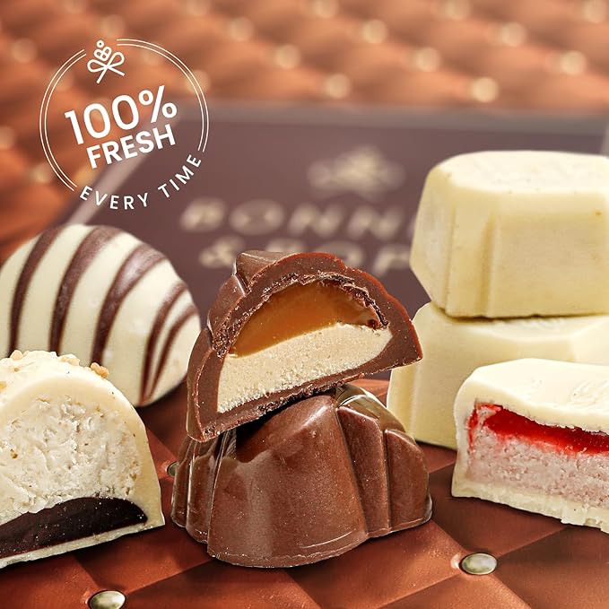 Christmas Chocolate Gift Basket- Holiday Nut and Candy Gift Box for Men, Women, Families, Corporate- Bonnie and Pop