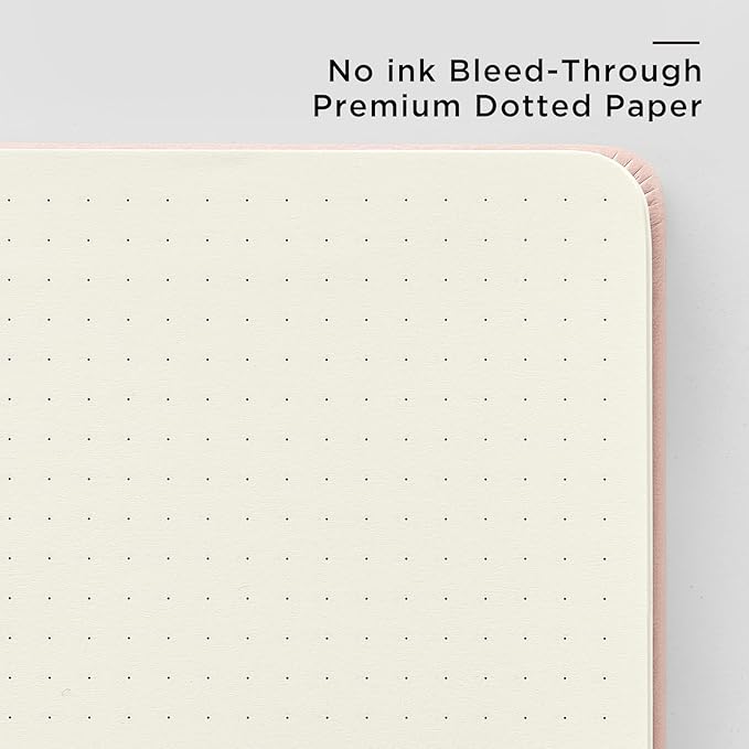 &And Per Se Dotted Journal Notebook, A5 Hardcover Bullet Dotted Journal, 160 Pages 100 gsm Thick Dotted Paper, 3 Sheets of Stickers Included - 5.7'' x 8''（Red）