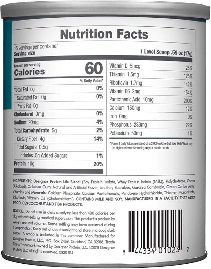 Designer Wellness, Designer Lite, Low Calorie Natural Protein, Prebiotic Fiber, Key Vitamins & Minerals, Vanilla Cupcake and Chocolate Cookies & Cream Bundle