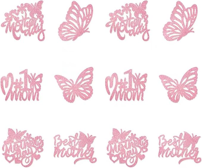 12Pcs Birthday Cupcake Toppers,Pink Glitter Cake Toppers Butterfly Cupcake Picks for Coquette Theme Party Decoration Engagement Wedding Baby Shower Party Cupcake Decor